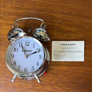 Crosley Silver Twin Bell Alarm Clock
